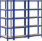 vidaXL - Opbergrekken - 3 - st - 5-laags - staal - en - bewerkt - hout - blauw