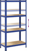 vidaXL - Opbergrekken - 4-laags - 2 - st - staal - & - bewerkt - hout - blauw
