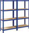 vidaXL - Opbergrekken - 4-laags - 2 - st - staal - & - bewerkt - hout - blauw