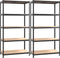 vidaXL - Opbergrekken - 5-laags - 2 - st - staal - & - bewerkt - hout - antracietkleurig