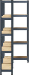 vidaXL - Opbergrekken - 5-laags - 3 - st - staal - & - bewerkt - hout - antracietkleurig