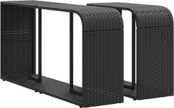 vidaXL - Opbergschappen - 2 - st - poly - rattan - zwart