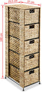 vidaXL - Opbergset - met - 5 - manden - 25,5x37x100 - cm - waterhyacint
