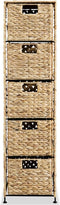 vidaXL - Opbergset - met - 5 - manden - 25,5x37x100 - cm - waterhyacint