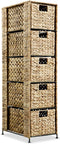 vidaXL - Opbergset - met - 5 - manden - 25,5x37x100 - cm - waterhyacint