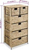 vidaXL - Opbergset - met - 6 - manden - 47x37x100 - cm - waterhyacint