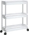 vidaXL - Opbergtrolley - 3 - laags - aluminium - zilverkleurig - en - wit