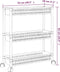 vidaXL - Opbergtrolley - 3 - laags - aluminium - zilverkleurig - en - wit