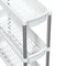 vidaXL - Opbergtrolley - 3 - laags - aluminium - zilverkleurig - en - wit