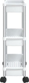 vidaXL - Opbergtrolley - 3 - laags - aluminium - zilverkleurig - en - wit