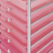 vidaXL - Opbergtrolley - met - 10 - lades - mobiel - kunststof - ombre - roze