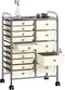 vidaXL - Opbergtrolley - met - 15 - lades - mobiel - XXL - kunststof - wit