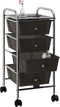 vidaXL - Opbergtrolley - met - 4 - lades - mobiel - kunststof - wit
