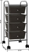 vidaXL - Opbergtrolley - met - 4 - lades - mobiel - kunststof - wit