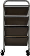 vidaXL - Opbergtrolley - met - 4 - lades - mobiel - kunststof - wit