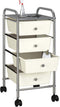 vidaXL - Opbergtrolley - met - 4 - lades - mobiel - kunststof - wit