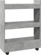 vidaXL - Opbergtrolley - smal - 3-laags - bewerkt - hout - betongrijs