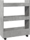vidaXL - Opbergtrolley - smal - 3-laags - bewerkt - hout - betongrijs