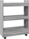 vidaXL - Opbergtrolley - smal - 3-laags - bewerkt - hout - grijs - sonoma - eiken
