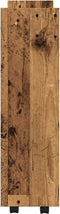 vidaXL - Opbergtrolley - smal - 3-laags - bewerkt - hout - oud - houtkleurig