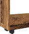 vidaXL - Opbergtrolley - smal - 3-laags - bewerkt - hout - oud - houtkleurig