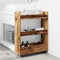vidaXL - Opbergtrolley - smal - 3-laags - bewerkt - hout - oud - houtkleurig