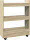 vidaXL - Opbergtrolley - smal - 3-laags - bewerkt - hout - sonoma - eikenkleurig
