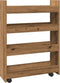 vidaXL - Opbergtrolley - smal - 4-laags - bewerkt - hout - artisanaal - eikenkleurig