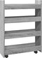 vidaXL - Opbergtrolley - smal - 4-laags - bewerkt - hout - grijs - sonoma - eiken