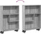 vidaXL - Opbergtrolley - smal - 48x13x68 - cm - bewerkt - hout - grijs - sonoma - eiken