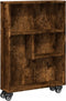 vidaXL - Opbergtrolley - smal - 48x13x68 - cm - bewerkt - hout - gerookt - eikenkleur