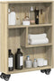 vidaXL - Opbergtrolley - smal - 48x13x68 - cm - bewerkt - hout - sonoma - eikenkleurig
