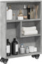 vidaXL - Opbergtrolley - smal - 48x13x68 - cm - bewerkt - hout - betongrijs