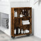 vidaXL - Opbergtrolley - smal - 48x13x68 - cm - bewerkt - hout - gerookt - eikenkleur