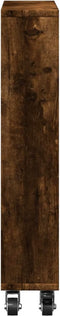 vidaXL - Opbergtrolley - smal - 48x13x68 - cm - bewerkt - hout - gerookt - eikenkleur