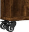 vidaXL - Opbergtrolley - smal - 48x13x68 - cm - bewerkt - hout - gerookt - eikenkleur