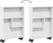 vidaXL - Opbergtrolley - smal - 48x13x68 - cm - bewerkt - hout - wit