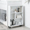 vidaXL - Opbergtrolley - smal - 48x13x68 - cm - bewerkt - hout - wit
