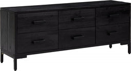 vidaXL - Opberkast - 110x30x45 - cm - massief - grenenhout - zwart