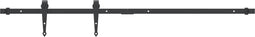 vidaXL - Ophangset - voor - minischuifdeur - 122 - cm - koolstofstaal - zwart