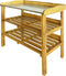 vidaXL - Oppottafel - met - 2 - schappen - massief - acaciahout - en - zink