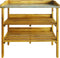 vidaXL - Oppottafel - met - 2 - schappen - massief - acaciahout - en - zink