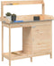 vidaXL - Oppottafel - met - kast - 110,5x45x124,5 - cm - massief - vurenhout