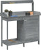 vidaXL - Oppottafel - met - kast - 110,5x45x124,5 - cm - massief - vurenhout - grijs
