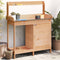 vidaXL - Oppottafel - met - kast - 110,5x45x124,5 - cm - massief - vurenhout - bruin