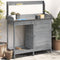 vidaXL - Oppottafel - met - kast - 110,5x45x124,5 - cm - massief - vurenhout - grijs