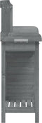 vidaXL - Oppottafel - met - kast - 110,5x45x124,5 - cm - massief - vurenhout - grijs