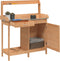 vidaXL - Oppottafel - met - kast - 110,5x45x124,5 - cm - massief - vurenhout - bruin