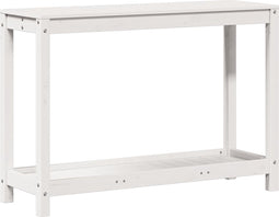 vidaXL - Oppottafel - met - schap - 108x35x75 - cm - massief - grenenhout - wit
