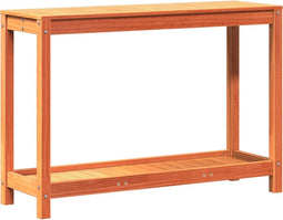 vidaXL - Oppottafel - met - schap - 108x35x75 - cm - massief - grenenhout - wasbruin